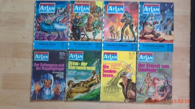 Atlan, 8 Sci-Fi-Romanhefte im Konvolut zw. Nummer 20 und 127, Erstauflage