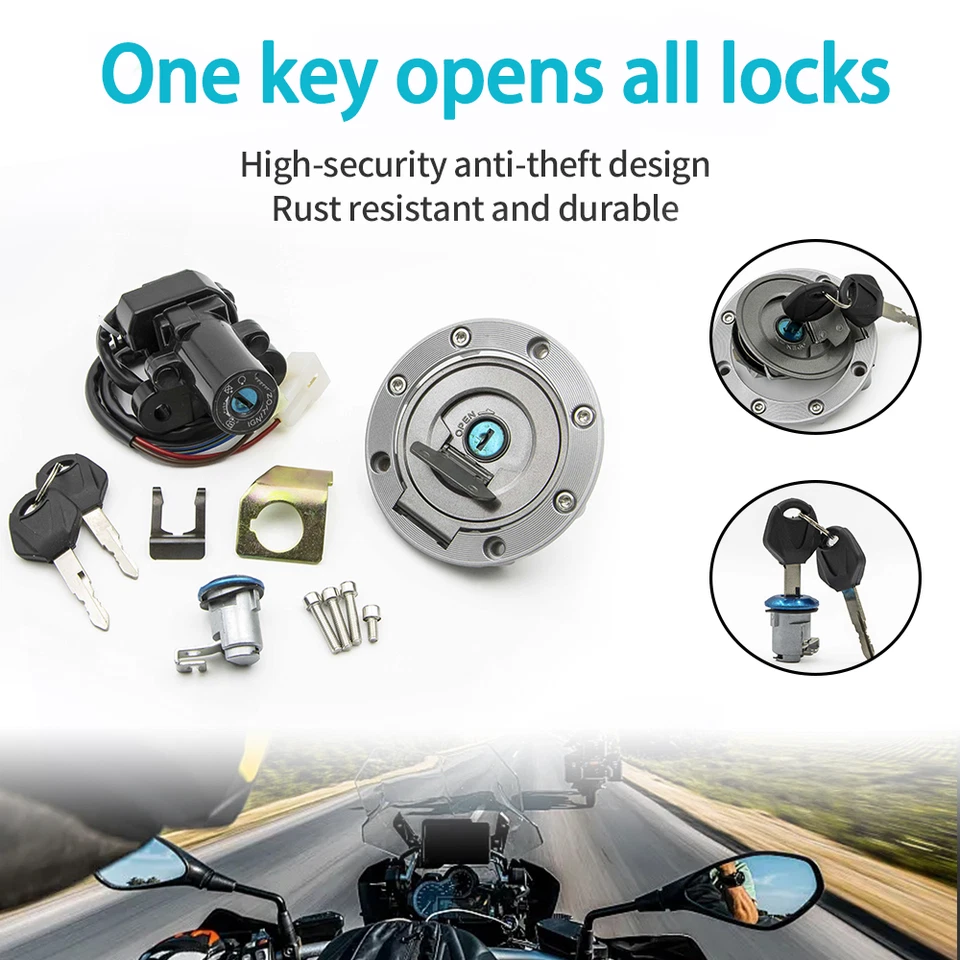 Ignition Switch Gas Cap Lock Set Fit For Yamaha YZF R1 2002-2003 R6 2003-2005 Foto 3 de 4