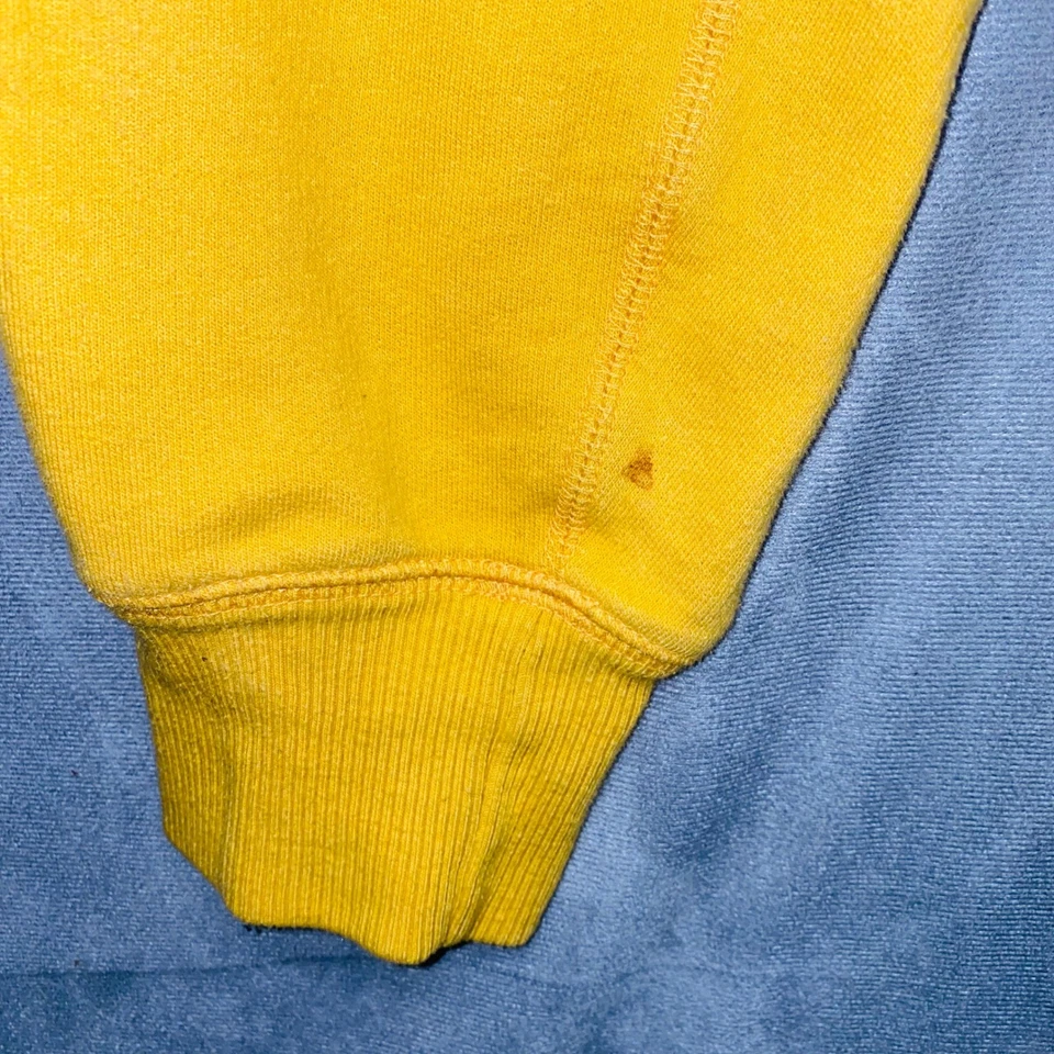 Reebok Green Bay Packers Yellow Zip Up Hoodie Distressed Logo Athletic Size L - Image 3 of 4