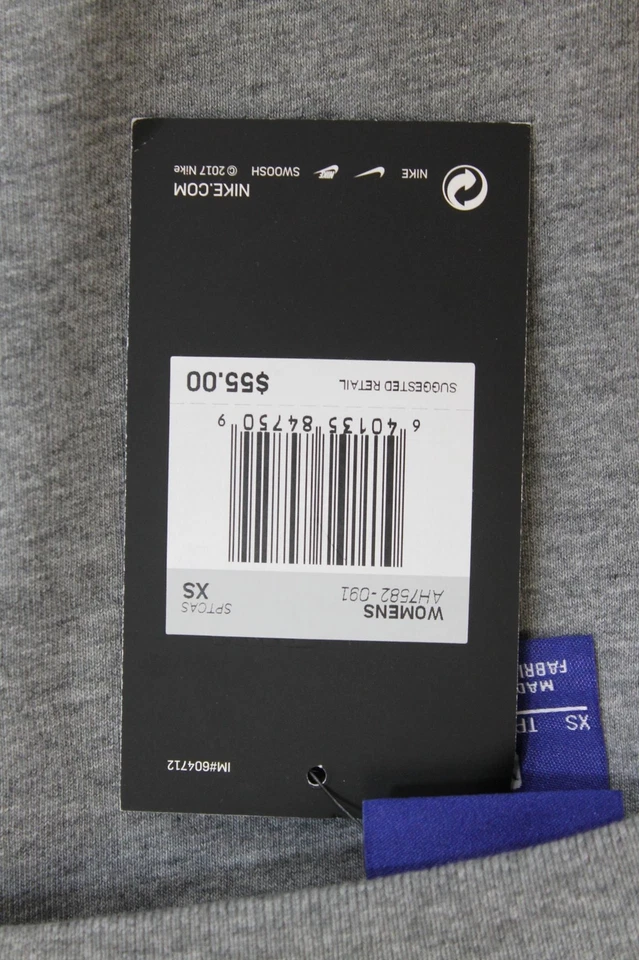 Camisa para mujer Nike Just Do It gris algodón manga 3/4 Xs nueva con etiquetas $55 Foto 4 de 4