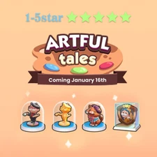 ⭐️Monopoly_Go ALL Sticker ⭐ All 1 2 3 4 5 Star ARTFUL_Album⭐ 24/7 Delivery ⭐