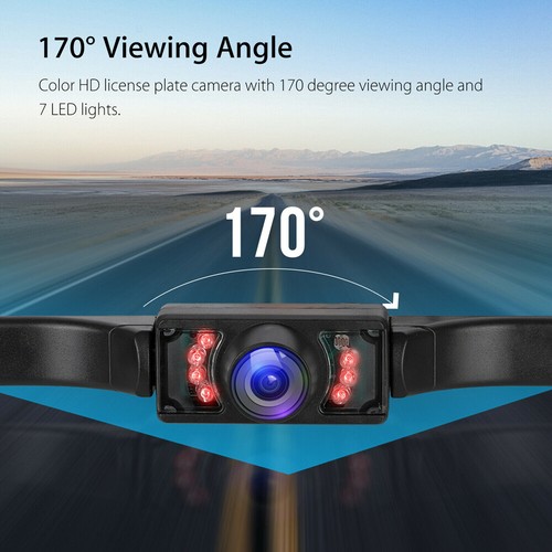 Backup Camera for Car 7LED HD Night Vision IP69 License Plate Camera F Safe Park - Picture 5 of 13