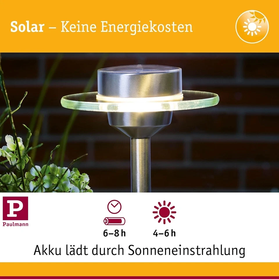Paulmann Outdoor Solarspieß Special Line Solar Ufo LED Edelstahl Klar Ip44 - Bild 4 von 4