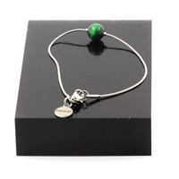 Armband Aus Edelstahl 1 Perle Tigerauge GrüN 8 Mm. Made In Frankreich