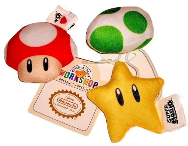 Build a Bear Nintendo Super Mario 3pc Teddy Toy Wristies Yoshi Egg Star Mushroom | eBay