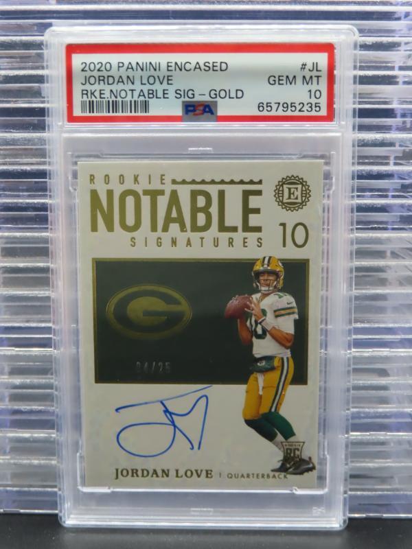 Jordan Love Panini Encased Rookie Notable Signatures #JL Gold