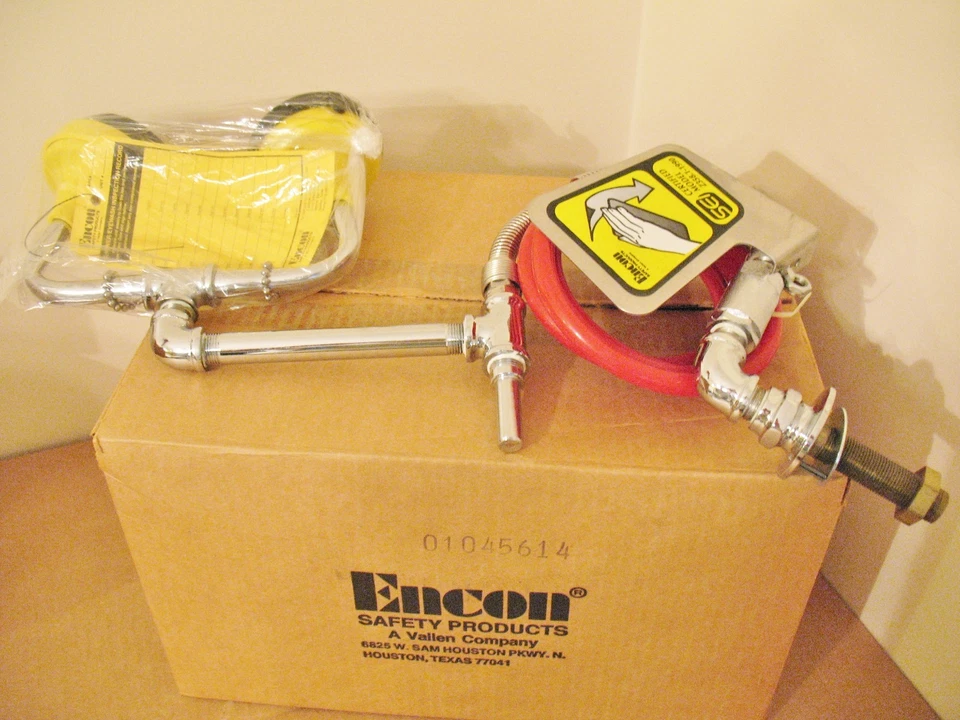 ENCON 01090012 01045614 ESTACIÓN DE LAVADO DE OJOS DOBLE MONTAJE EN CONTADOR CON MANGUERA DE EMPAQUE Foto 2 de 3