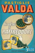 Poster Manifesto Locandina Pubblicitaria Pastiglie Valda Stampa Vintage 40x60 Cm