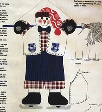 Hang Around Snowman Fabric Panel Cut Sew Christmas Wall Hanging Craft Project