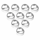 Finger Ring Beer Bottle Openers Stainless Steel Silver Color-pack of 10