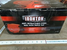 NEW Ironton 40' Retractable Extension Cord Reel w/ Triple Tap