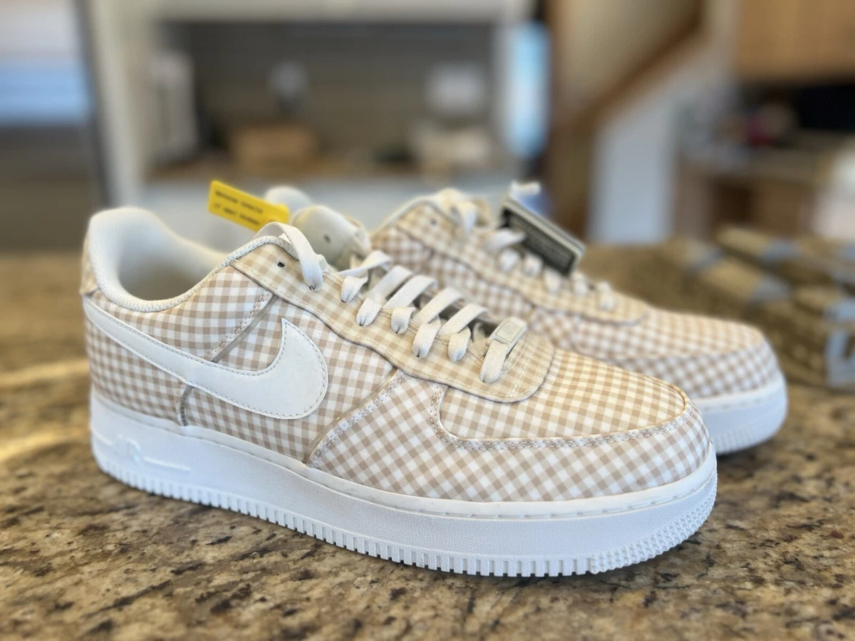 Nike Air Force 1 QS Low Gingham Pack - Beige W for sale | eBay