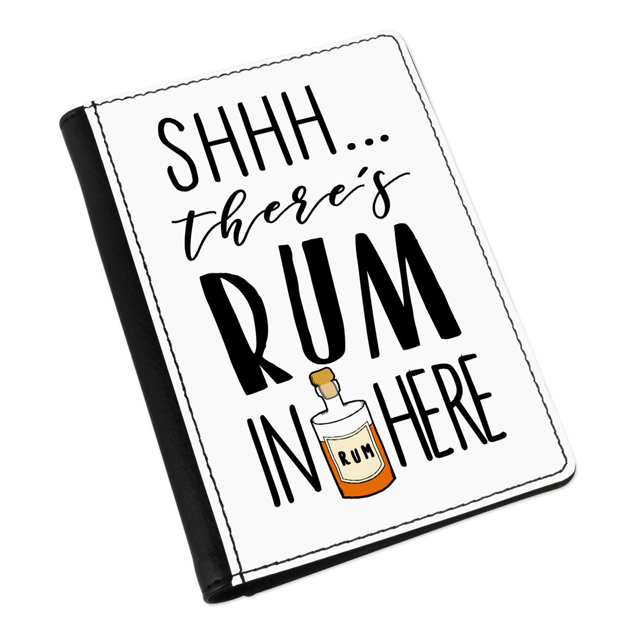 Shhh There's Rum In Here Passport Holder Cover Case Wallet - Funny Cocktail