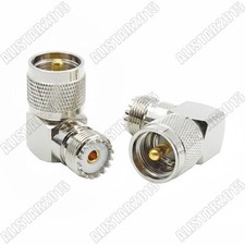 1x Adapter UHF Male Plug PL259 to SO239 UHF Female Jack Right Angle RA Connector