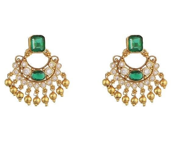 Juego de gargantilla Indian Emerald Shine de circón cúbico con diseño floral Foto 2 de 4