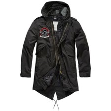 Herren Männer Parka lang Biker Streetfighter Motorrad Patch Winter Jacke