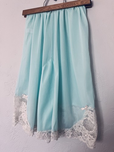 VTG 60s OLGA Blue Lace Bloomers Pettipant Knicker Shorts Panti-Slip Sz S - Picture 4 of 10