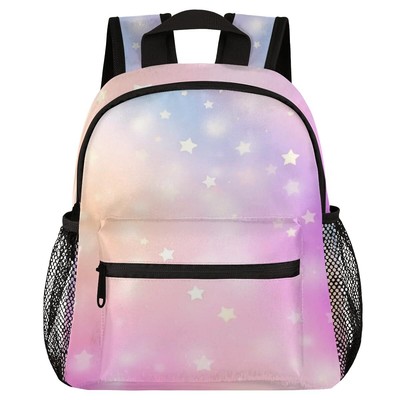 Pink Star Rainbow Toddler Backpack for Little Girls Preschool Kindergarten Sm...