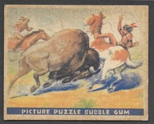 1937 WILD WEST GUM SERIES P37W 41 Fighting a Buffalo VG-EX A