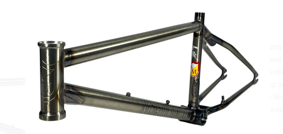 S&M MAD DOG FRAME 990 GLOSS CLEAR RAW 21.75 DOG BMX BIKE BIKES 21.75" LIMITADO - Imagem 2 de 4