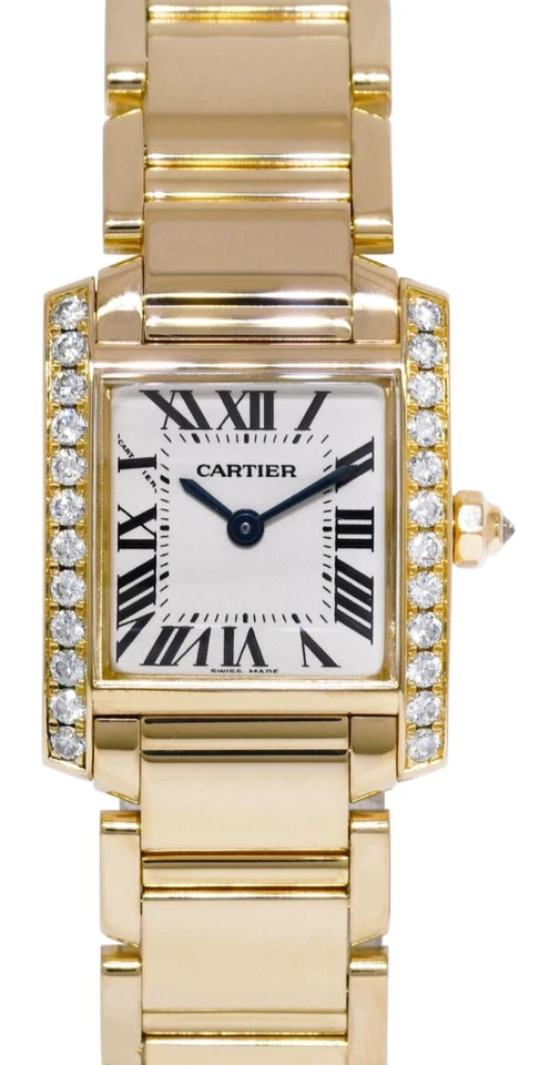 Reloj Cartier Tank Francaise Pequeño Oro Amarillo 18k Diamante Damas WE1001R8 2385