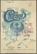 Chicago Earth Wind & Fire Full Band Signed Concert Poster Alpharetta George 2024