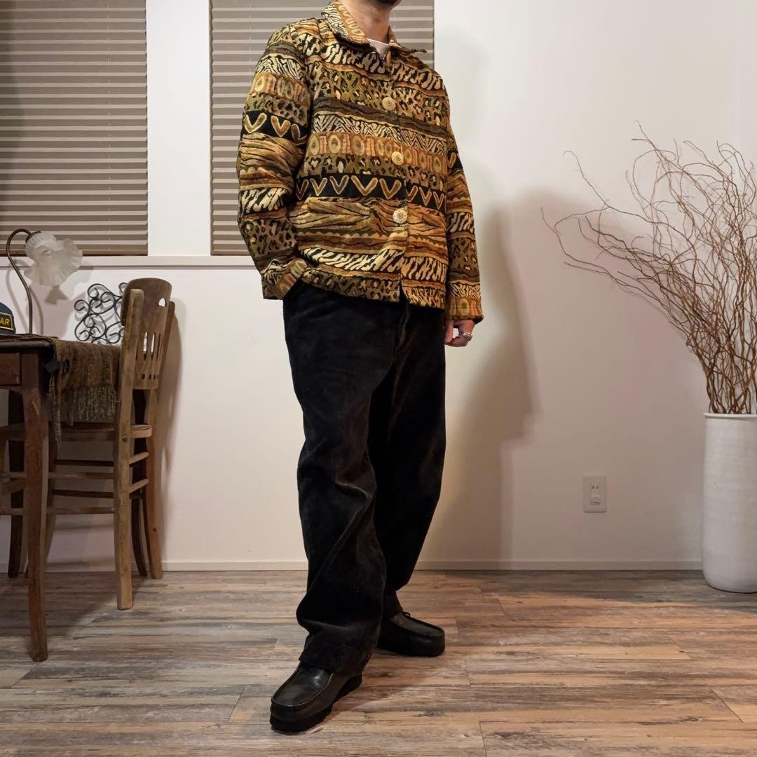 All-over Pattern Gobelin Jacket Ethnic Native Mad… - image 1