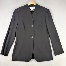 Vintage 90s Jones New York Suit Jacket Womens 8 Black Button Front Office