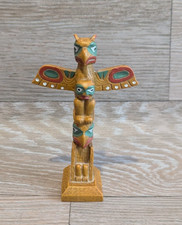 Vintage Small Vancouver Canada Totem Boma Pole Resin Folk Art Sculpture  - Used