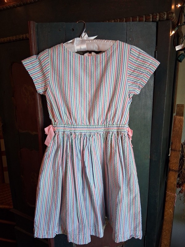 Girls Crewcuts Multicolor Striped Seersucker Dress Size 8