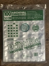 Print File 2x2-20B Archival Storage Sheets for 20 Slides, 100 Pages Sealed New