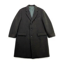 Hart Schaffner Marx Tuscan Velour Wool Overcoat Men’s Large Italy Tailored Brown