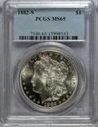 1882 S Morgan Silver Dollar PCGS MS-65