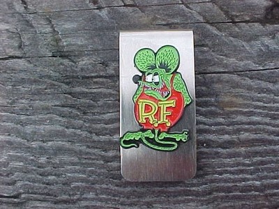 Rat Fink Brushed Aluminum Money Clip NOS Classy Ol Skool Cool Kustom Kool
