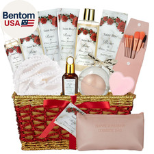 Valentines Gifts for Women - 21-Piece Luxury Rose  Jasmine Spa Gift Basket Set