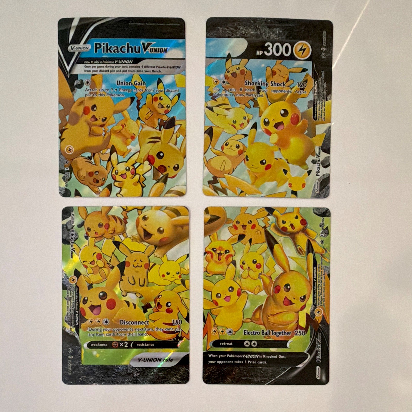 Pokemon “Mint Condition” Pikachu V-UNION 4-Card Set 139-142/159 2021