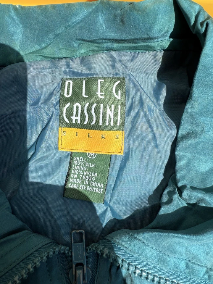 Chaqueta de seda unisex vintage Oleg Cassini talla mediana Foto 2 de 3