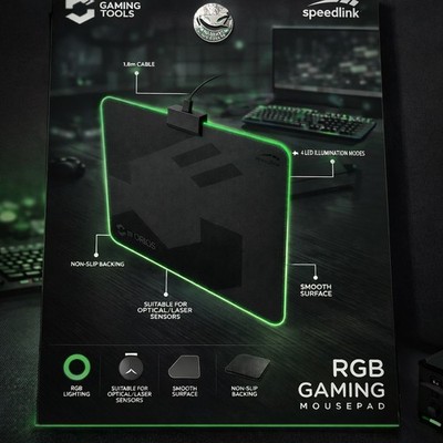 SPEEDLINK ORIOS - LED Gaming Mauspad / Mousepad 350x270x4 mm SL-620105 Neu & OVP