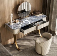 Schlafzimmer Beiger Schminktisch Designer Kosmetiktisch 2X Schubladen