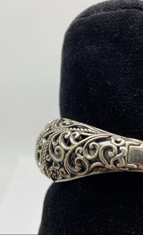 Carolyn Pollack Relios Sterling Silver Filigree Scroll 5 1/2 Cuff Bracelet 39.1g - Image 3 of 4