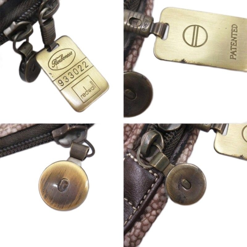 BORBONESE REDWALL Handbag Quail Pattern with Pouc… - image 8