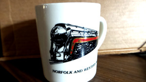 J611 coffee cup Train N&W Railroad Steam Locomotive from Roanoke Shops bb