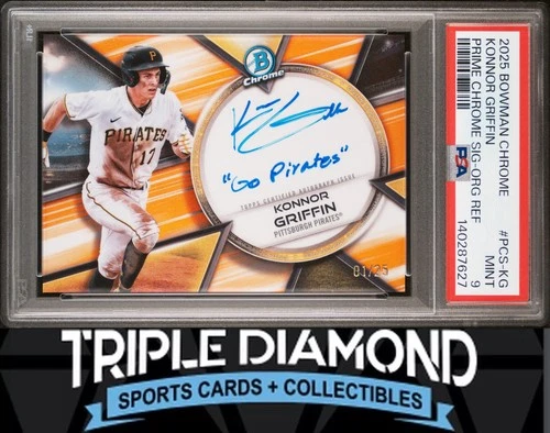 2025 Bowman Chrome Konnor Griffin Prime Auto Orange #01/25 PSA 9 Mint BNB78