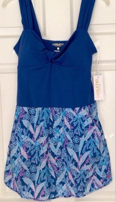 NWT Lilly Pulitzer Carys Luxletic Romper -Barton Blue Star Gazing-NWT In Pack-M