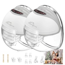 Mumgaroo 2 Pack Hands Free Wearable Breast Pump - Built-in Pump Design, LED D...