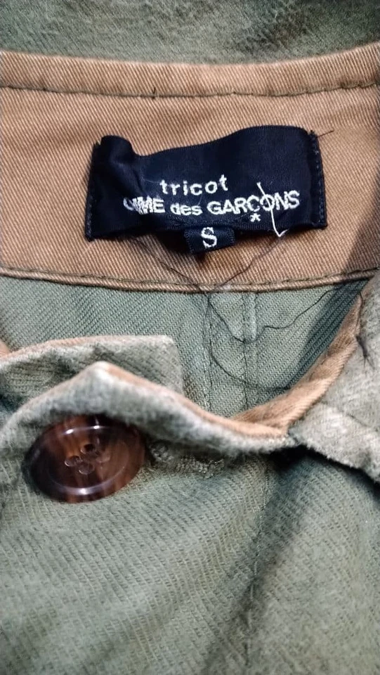 Abrigo Tricot COMME des GARÇONS Mod, Verde Oliva, Para Mujer Talla Pequeña Foto 2 de 4