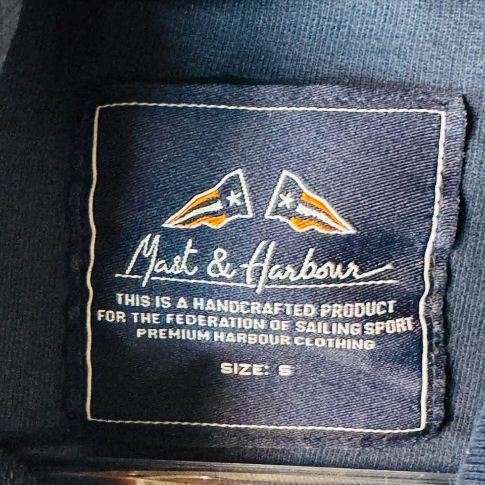 Толстовка с капюшоном мужская Mast & Harbour S/S темно-синяя хлопковая смесь пуловер парусный спорт морская - Изображение 3 из 4