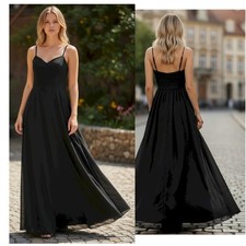 Lulus Exuding Excellence Black Sleeveless Bustier Maxi Dress Size Medium New NWT