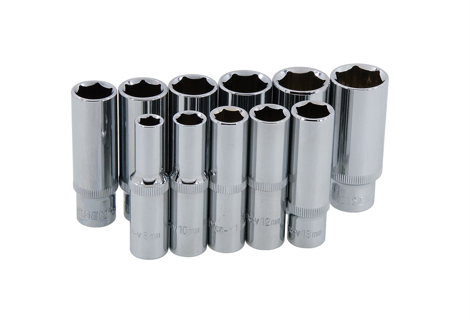 Deep Sockets 3/8in Drive 11pc Metric Chrome Vanadium Set