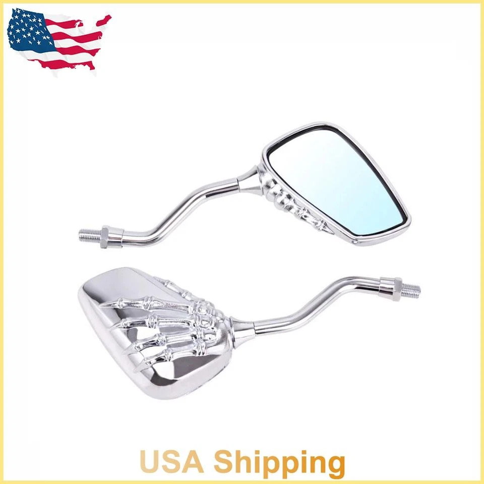 Fit Honda CB1 CB400F CB1000R CB750 8MM Skeleton Skull Hand Motorcycle Mirrors US Foto 2 de 4